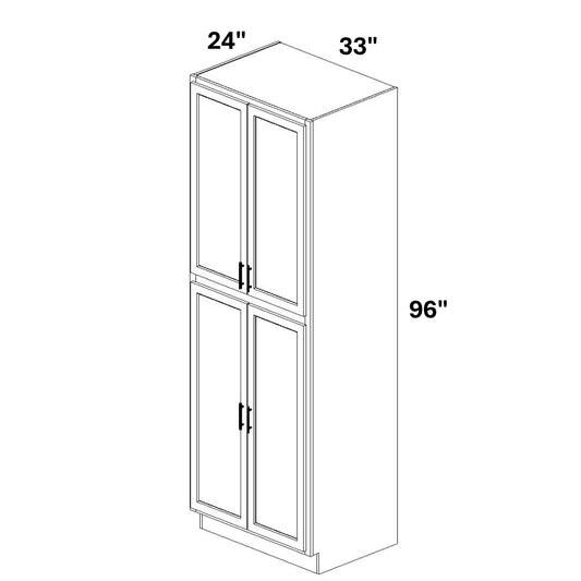 Pantry Cabinet Butt Doors Top and Bottom w/ 4 ROTs in Bottom