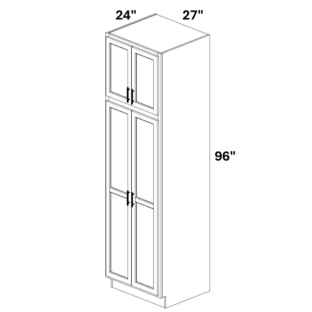 Pantry Cabinet Double Doors Top and Bottom - 72 Configuration
