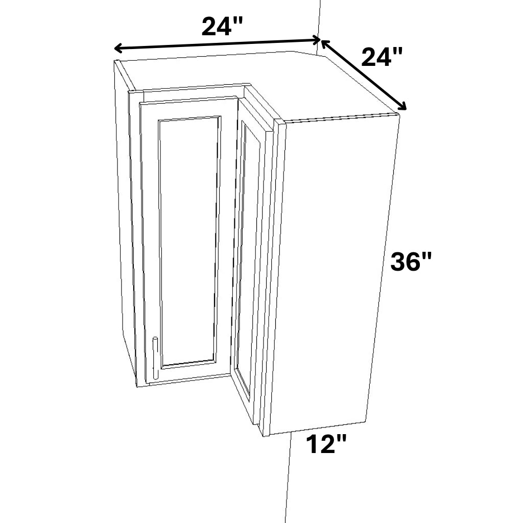 90 Degree Pie Corner Wall Cabinet