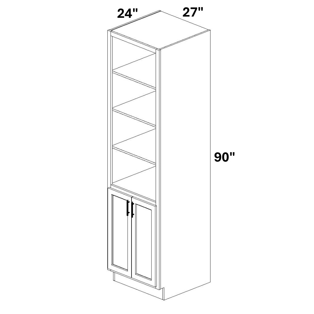 Book Case Cabinet with 2 Full Height doors at bottom