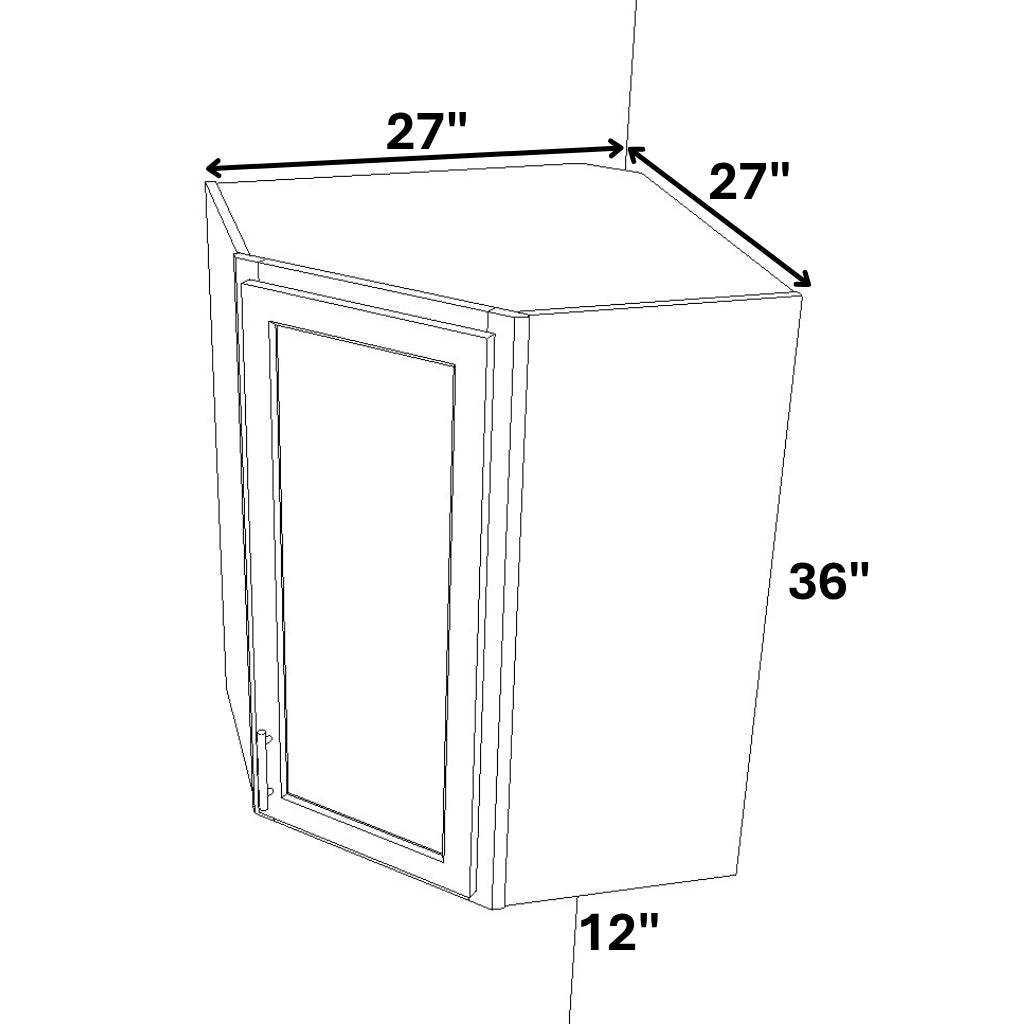 27 Wall Diagonal Corner Cabinet 15" Deep