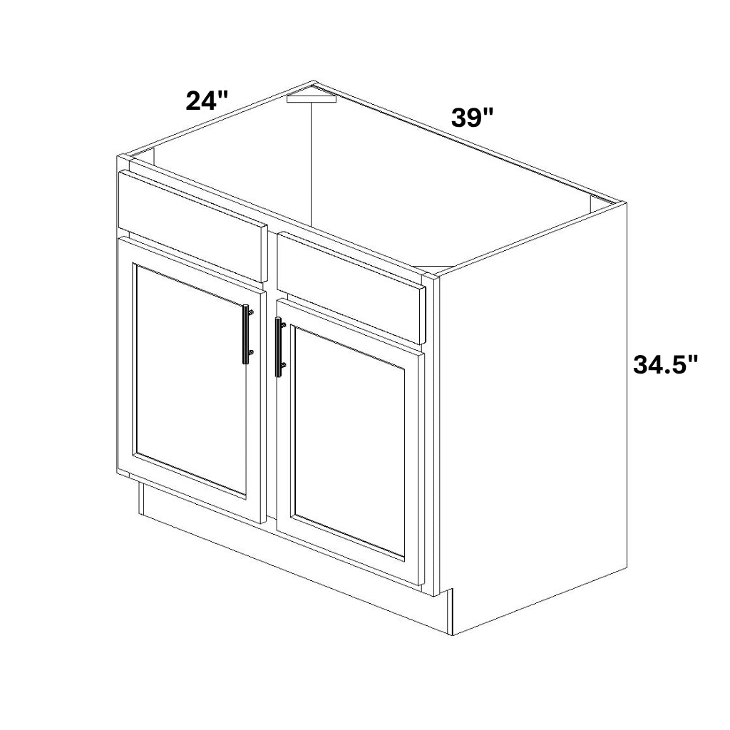 Sink Base 2 Door / 2 False Drawer Front with Stile