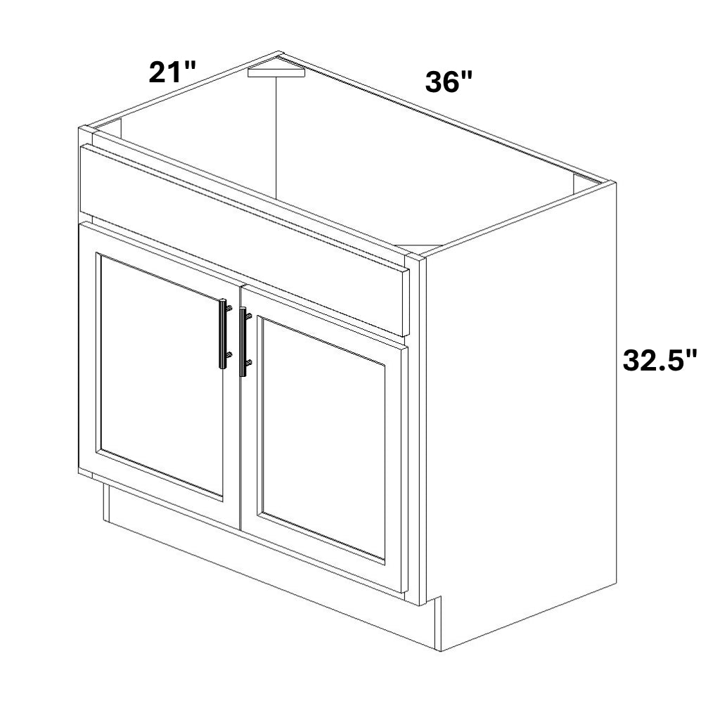 Vanity Sink Base - 32.5 Tall (2 Door / 1 Drawer Front)
