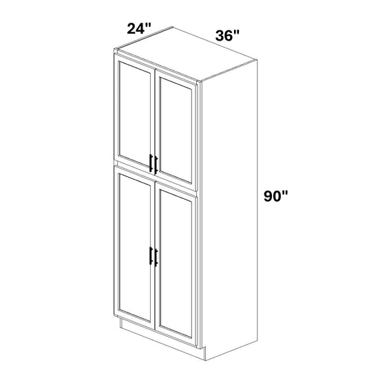 Pantry Cabinet Butt Doors Top and Bottom w/ 4 ROTs in Bottom