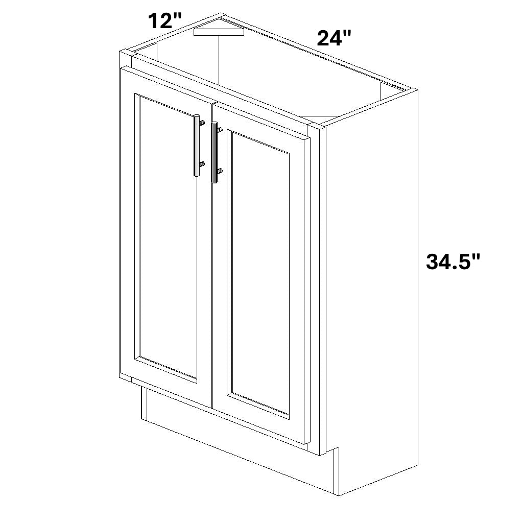 Base 2 Full Height Butt Doors 12 Deep