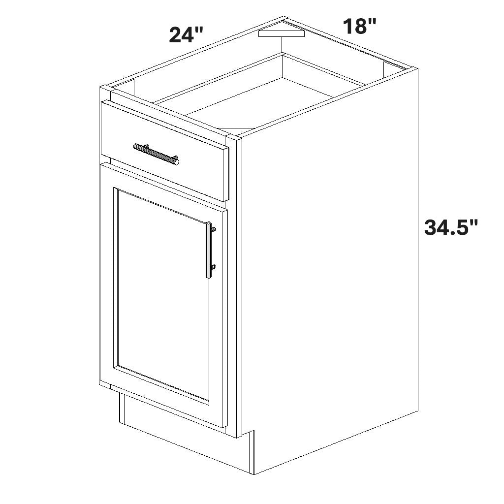 Base 1 Door / 1 Drawer w/ 2 Roll Out Trays