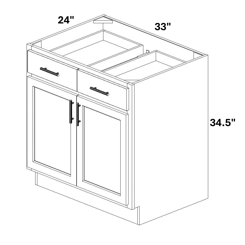 Base 2 Butt Doors / 2 Drawer