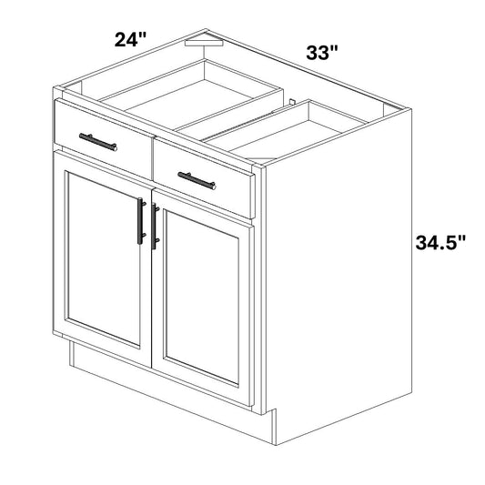 Base 2 Butt Doors / 2 Drawer