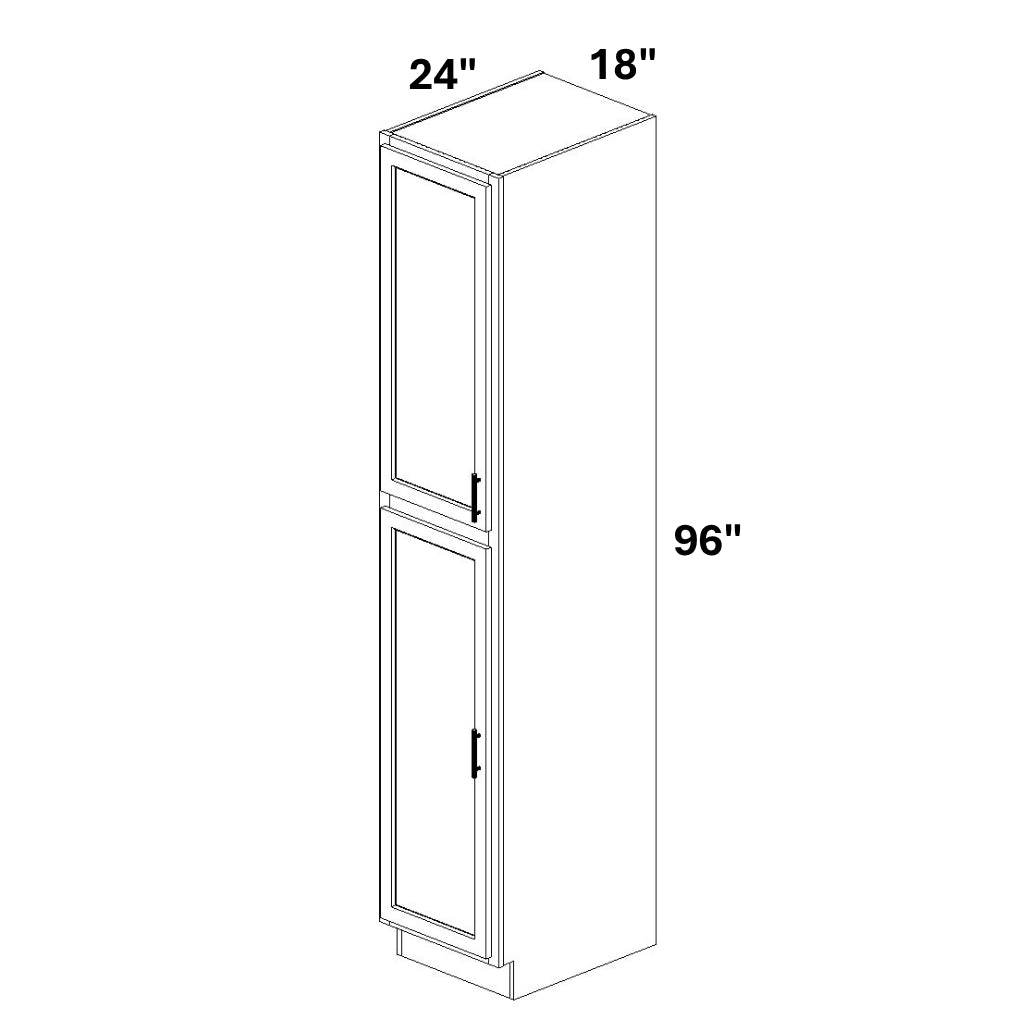 Pantry Cabinet Single Door Top and Bottom w/ 4 ROTs in Bottom