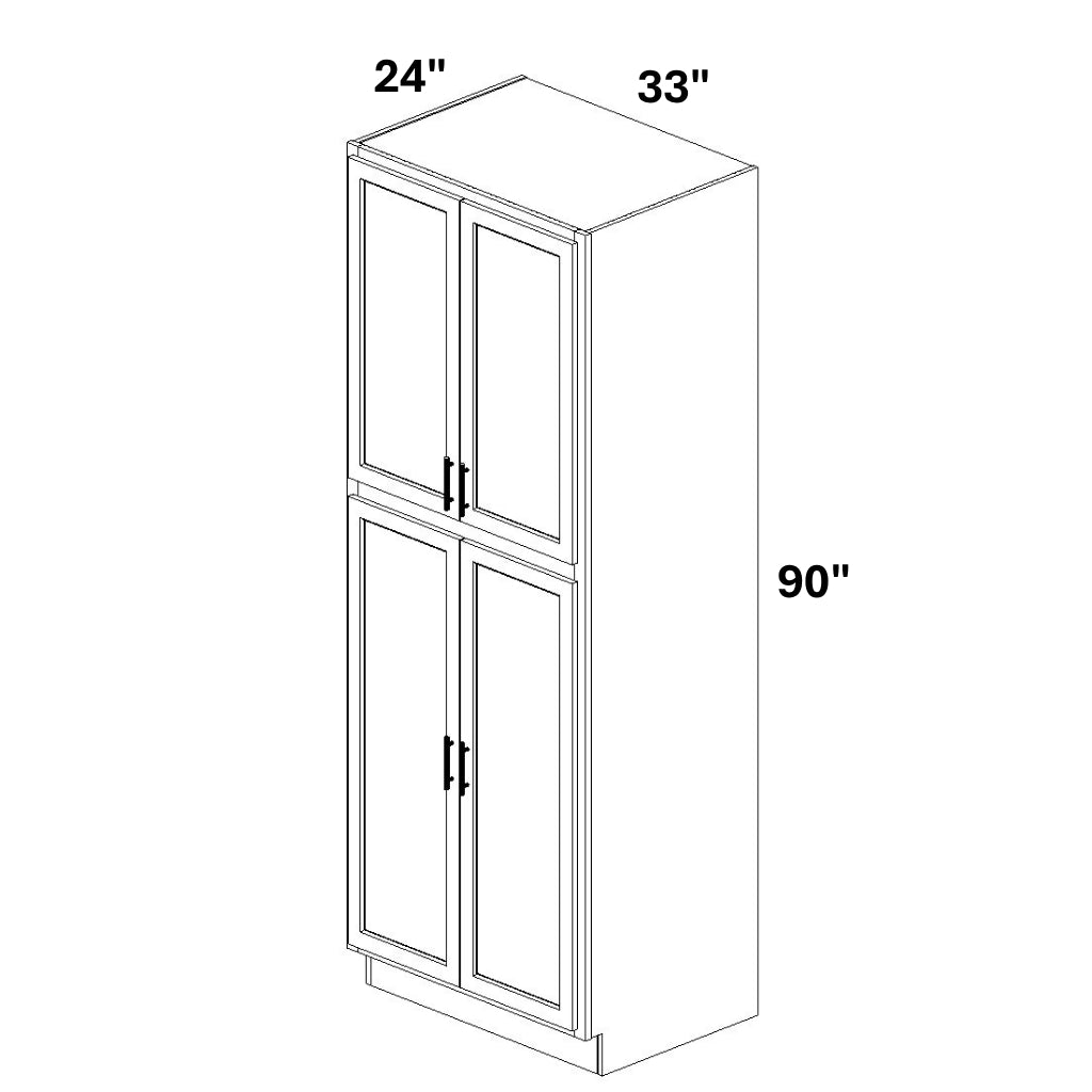 Pantry Cabinet Butt Doors Top and Bottom w/ 4 ROTs in Bottom