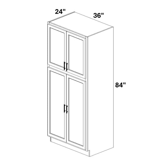 Pantry Cabinet Butt Doors Top and Bottom w/ 4 ROTs in Bottom