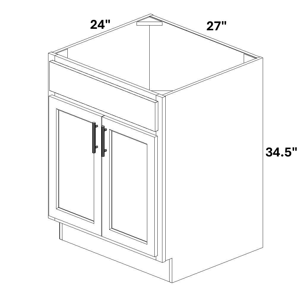 Sink Base 2 Butt Door / Single False Drawer Front
