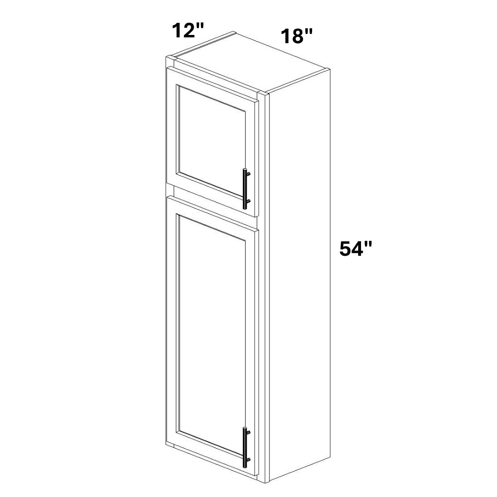 Single Door 18 over 36 Stacked Wall Cabinet