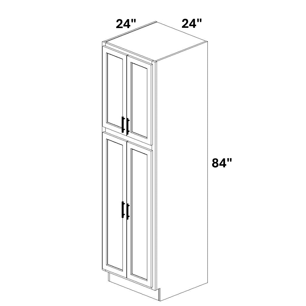 Pantry Cabinet Butt Doors Top and Bottom