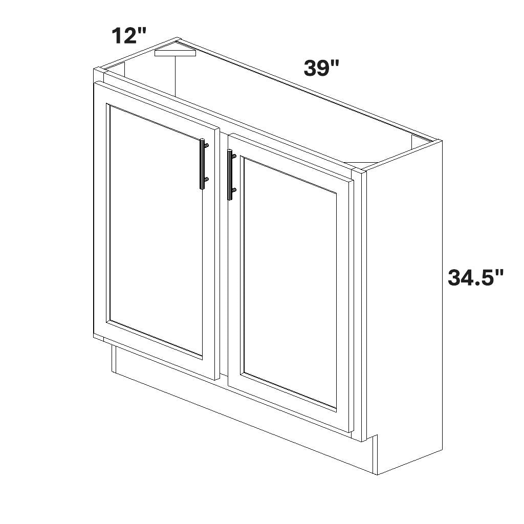 Base 2 Full Height Doors w/ Stile 12 Deep