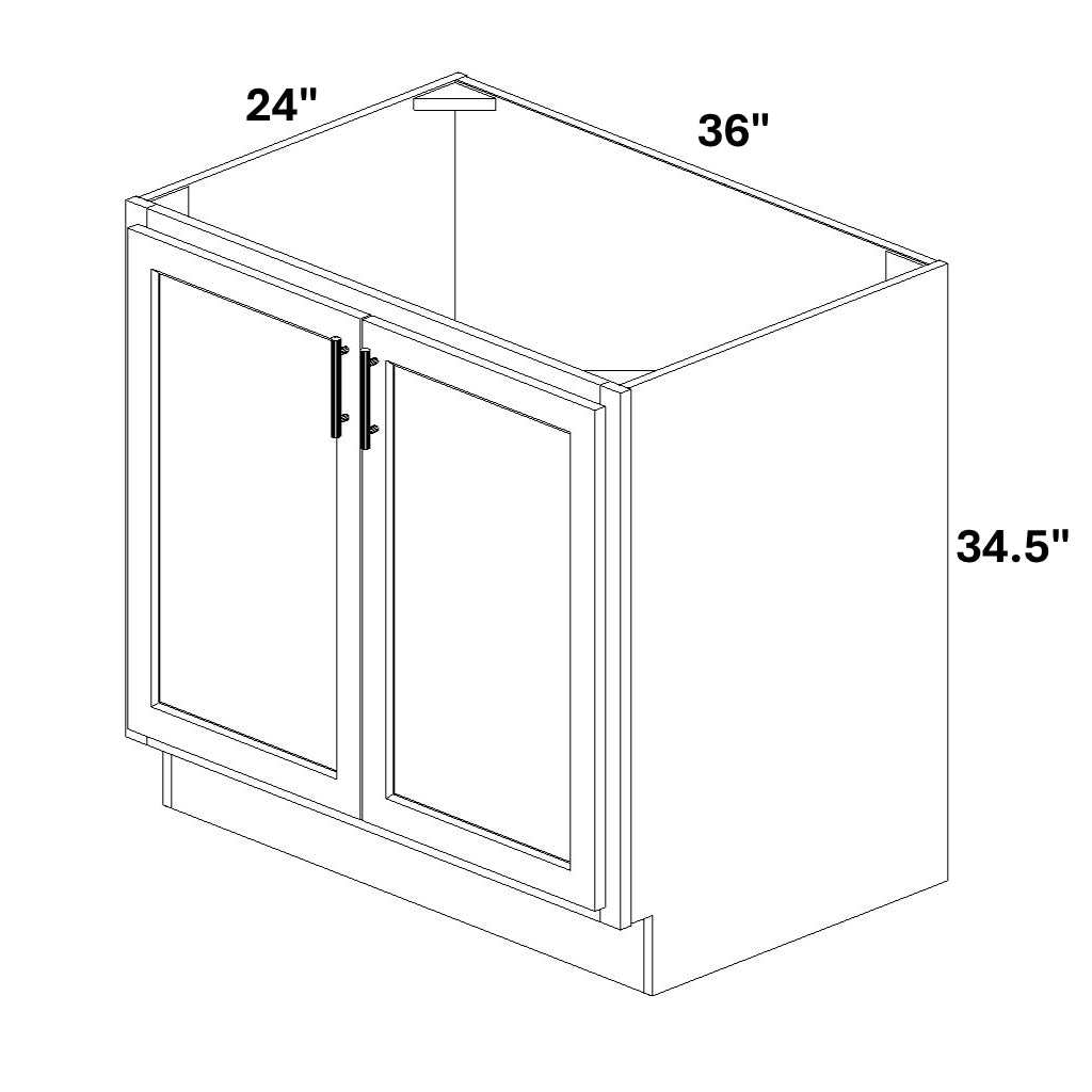 Sink Base 2 Full Height Butt Doors