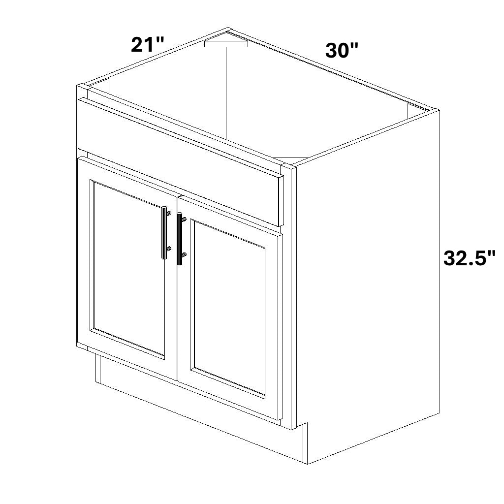 Vanity Sink Base - 32.5 Tall (2 Door / 1 Drawer Fronts)