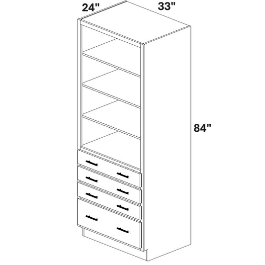 Closet Cabinet with 4 drawers at bottom