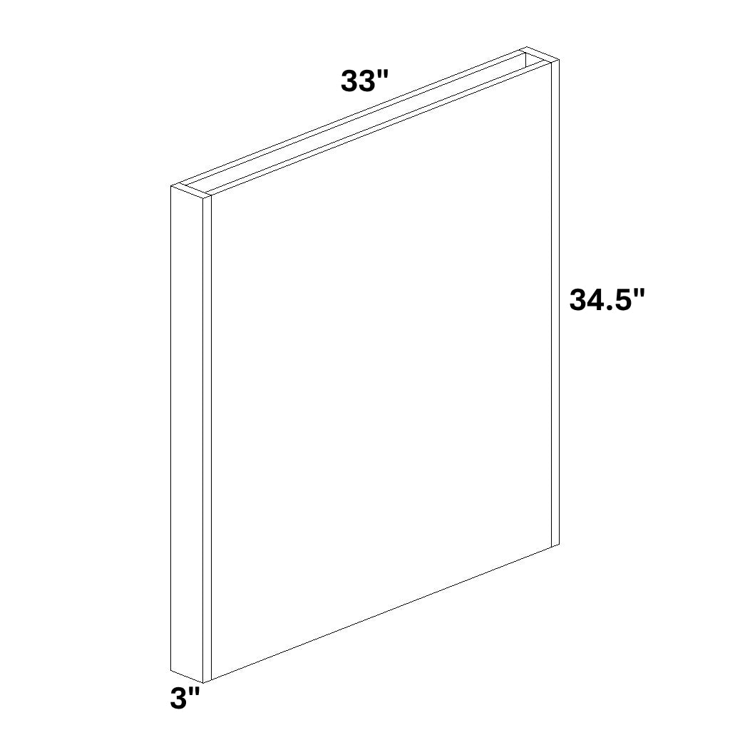 Island End Panel - 3" Wide x 33" Deep x 34.5" Tall