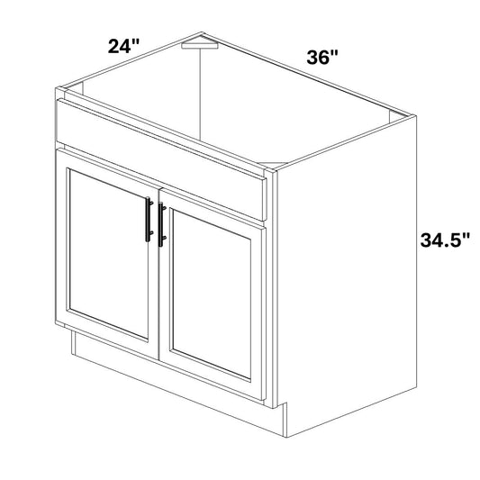 Sink Base 2 Butt Door / 1 False Drawer Front