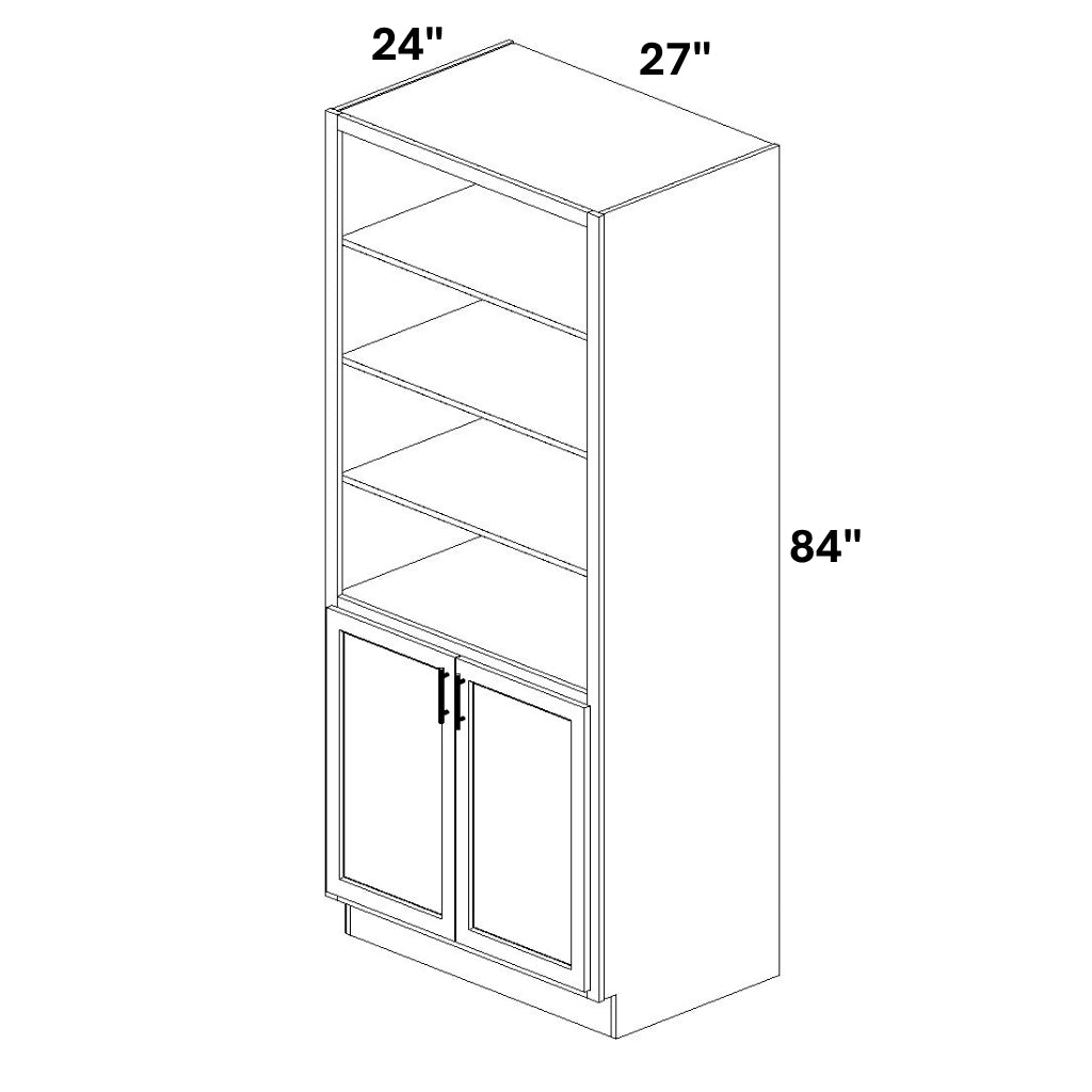 Book Case Cabinet with 2 Full Height doors at bottom