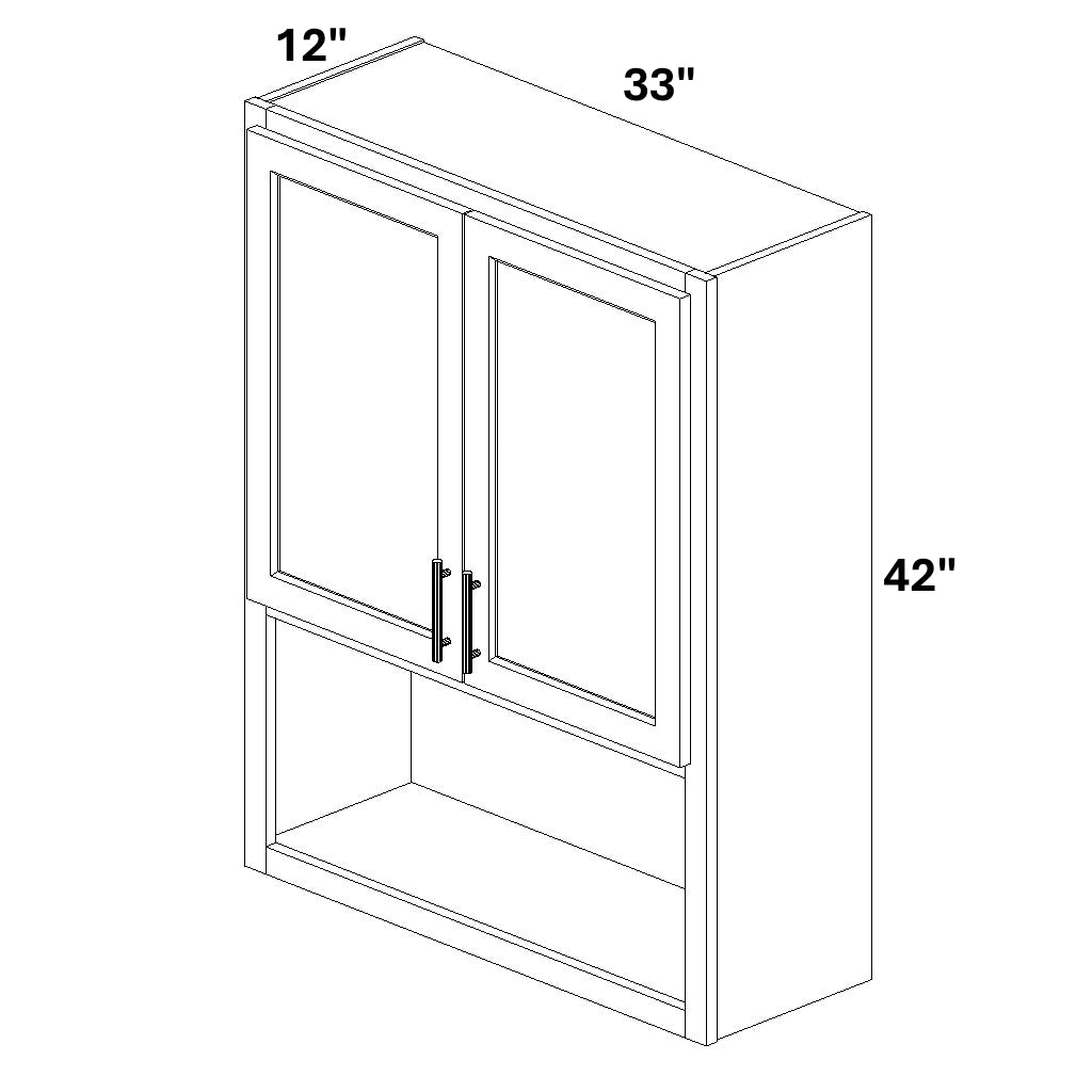 Wall Cabinet with Open Shelf at bottom