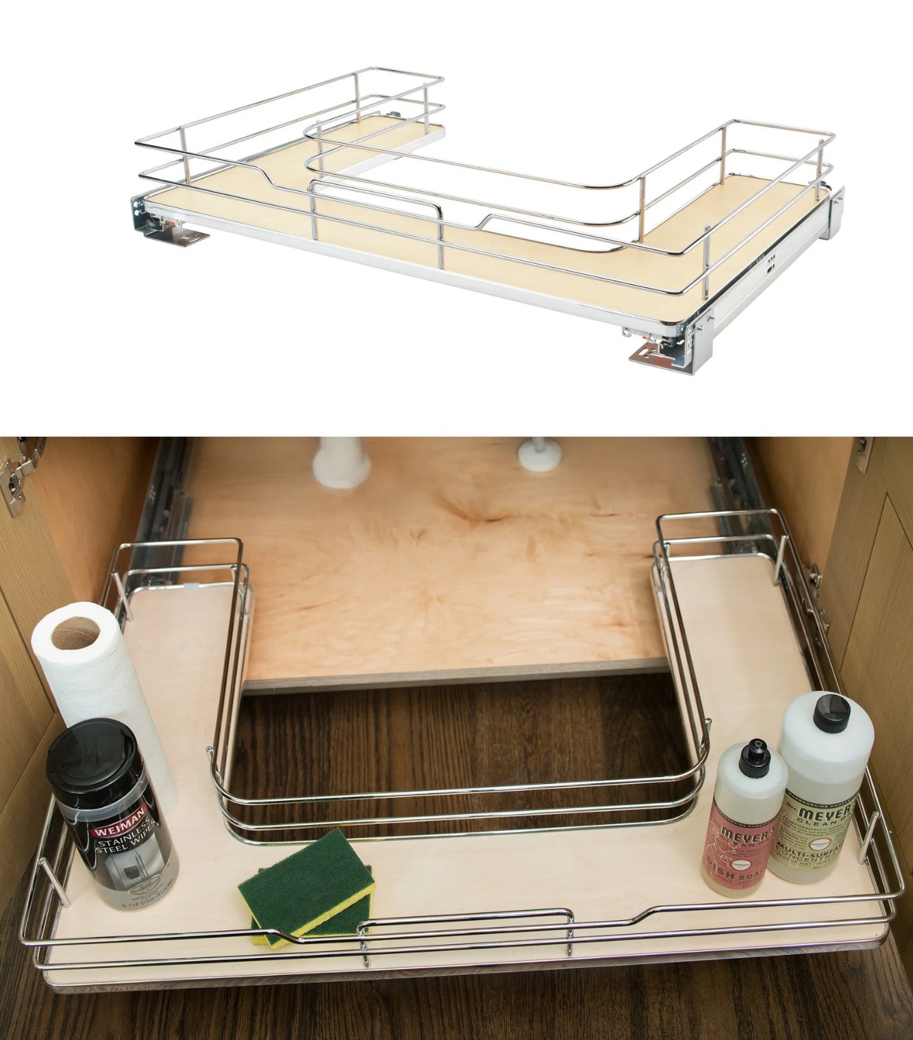 U-Shaped Solid Bottom Shelves