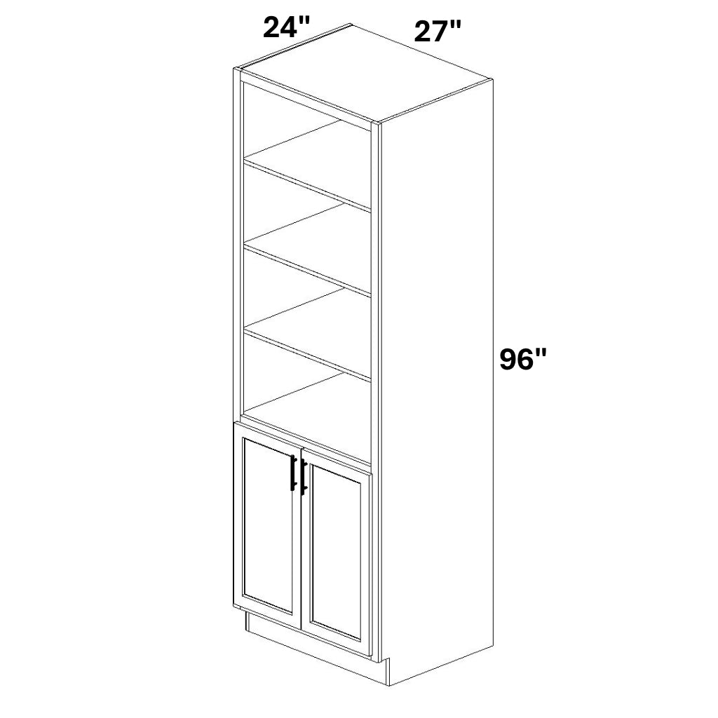 Book Case Cabinet with 2 Full Height doors at bottom