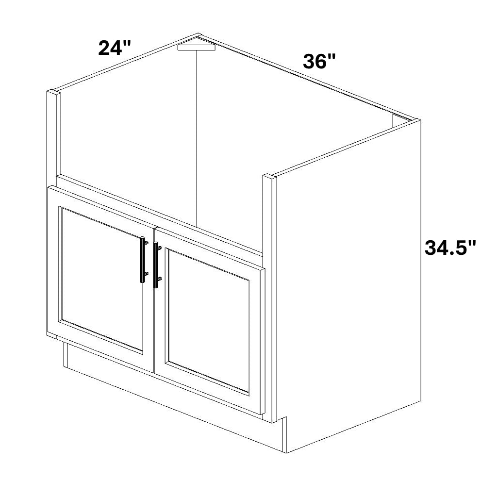 Apron Front Sink Base - 33x10 Cutout for Apron Sink