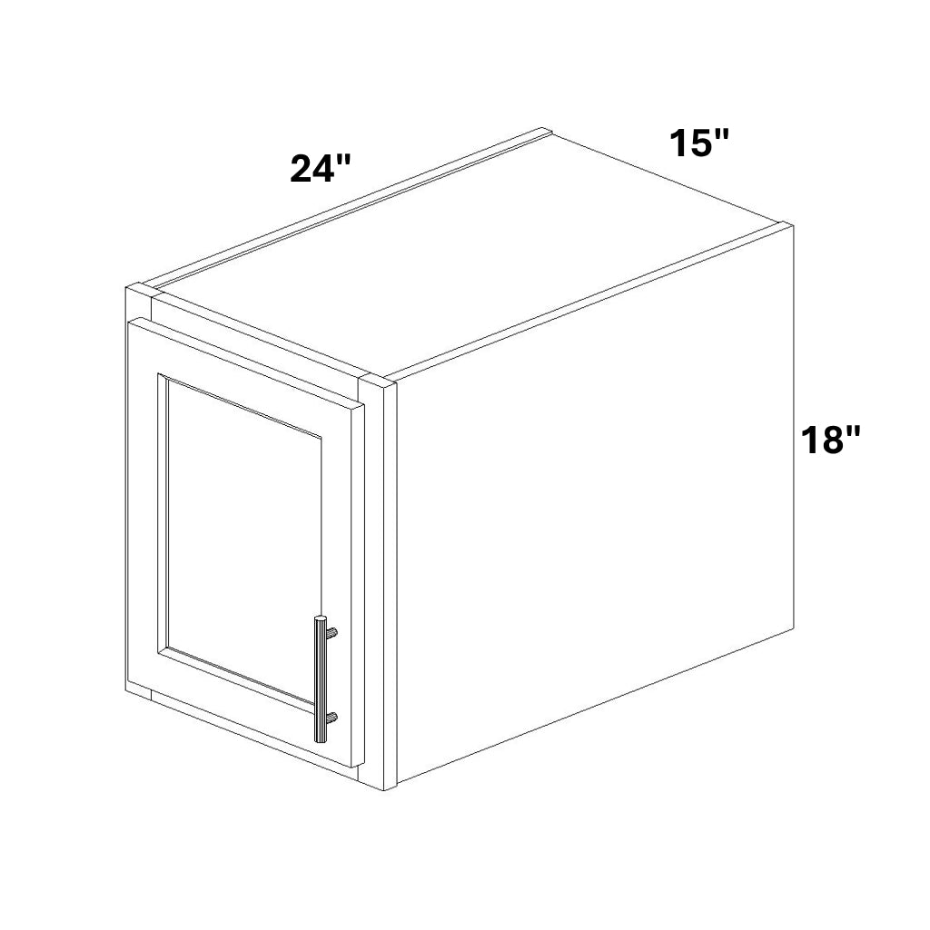 Single Door Wall Cabinet 24" Deep