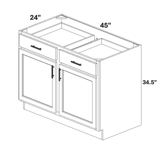 Base 2 Doors w/ Stile / 2 Drawers