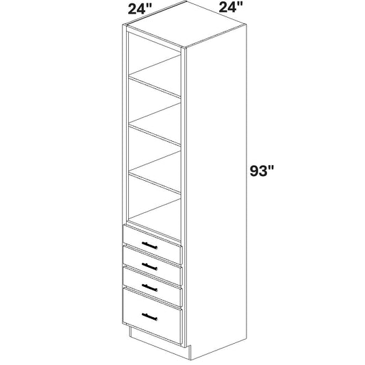 Closet Cabinet with 4 drawers at bottom