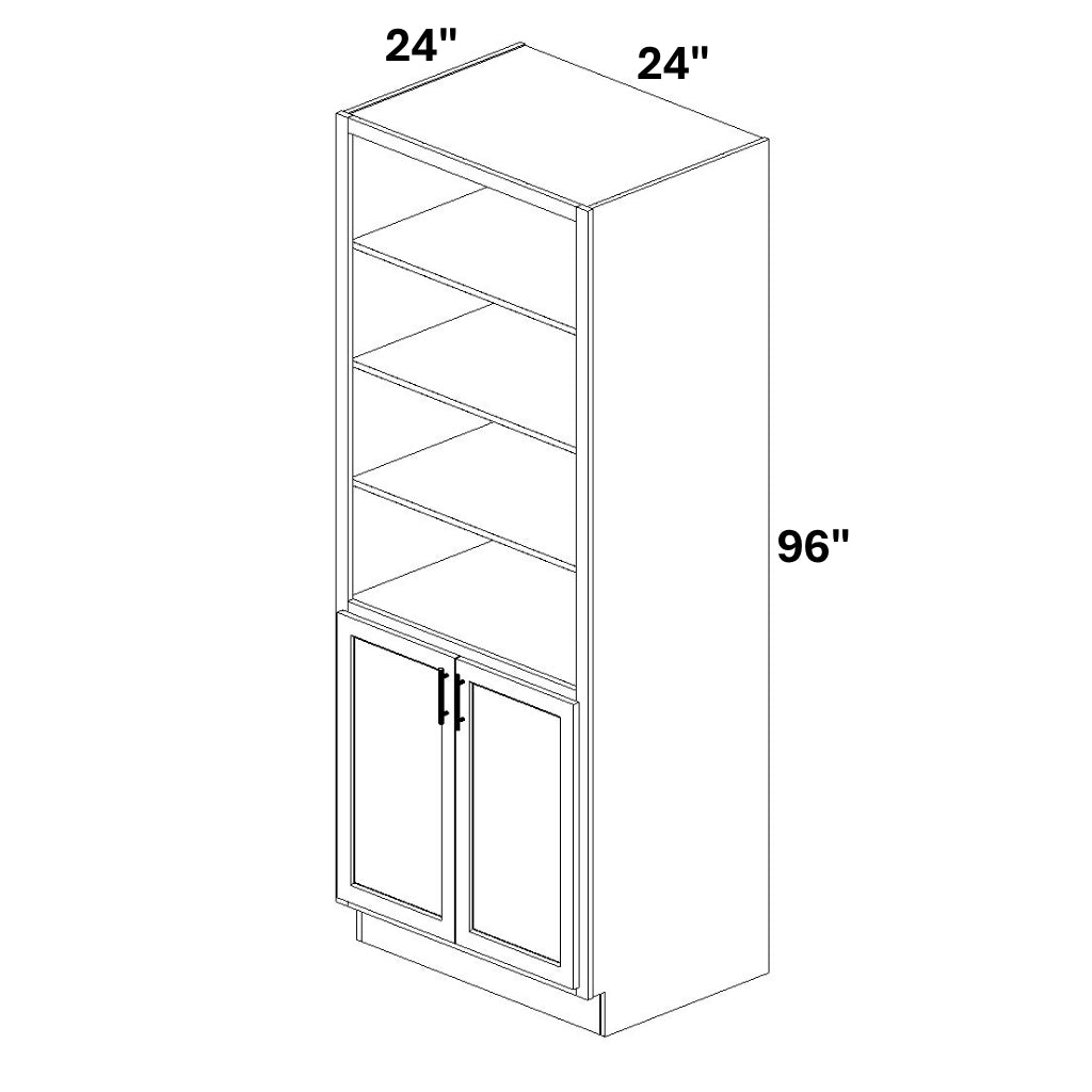 Book Case Cabinet with 2 Full Height doors at bottom
