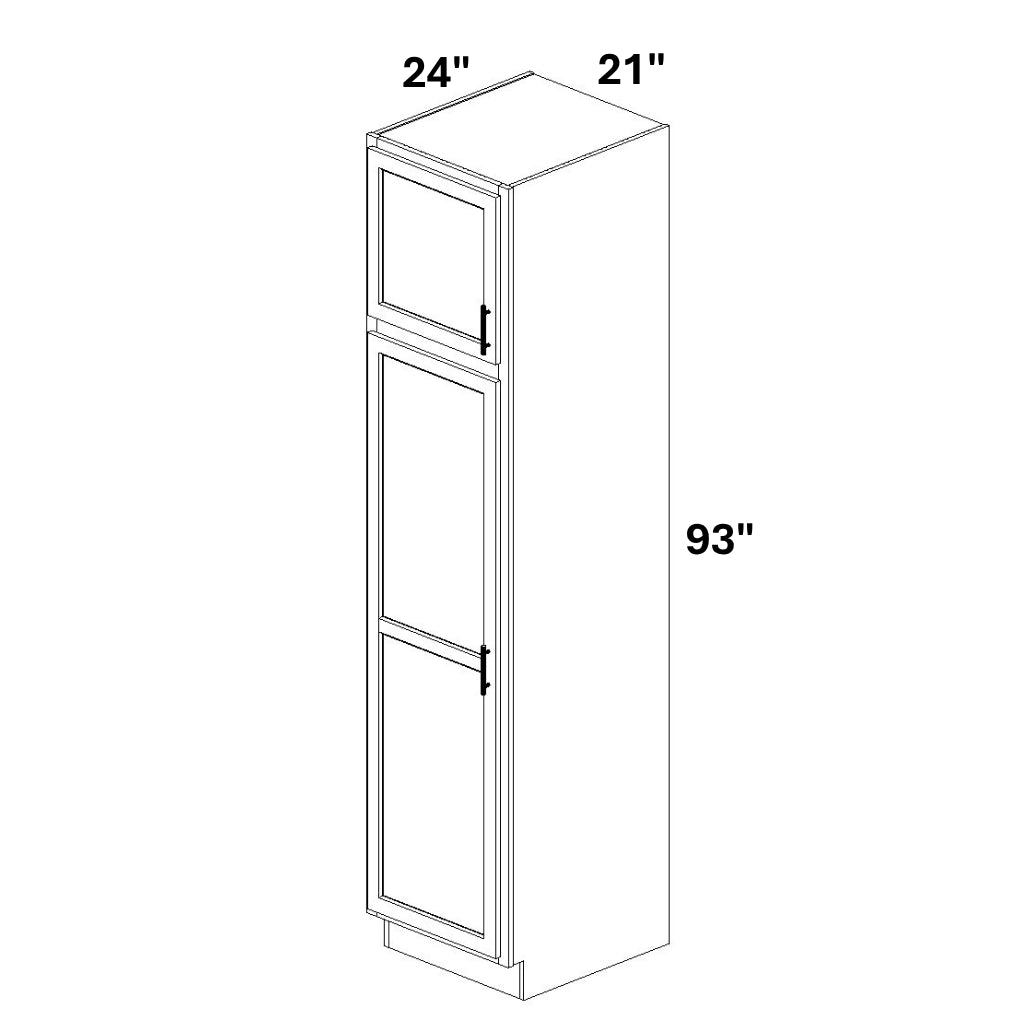 Pantry Cabinet Single Door Top and Bottom - 72 Configuration