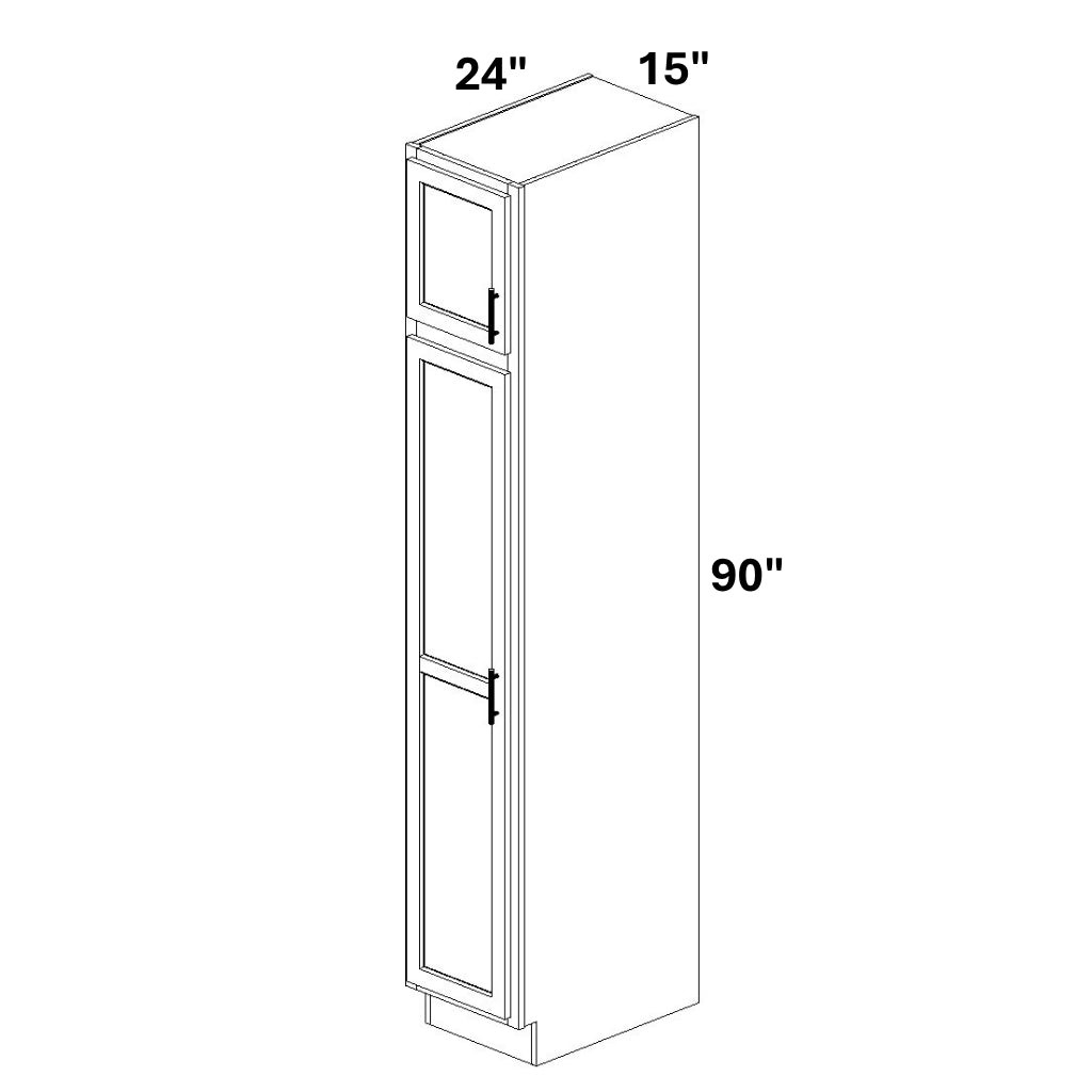 Pantry Cabinet Single Door Top and Bottom - 72 Configuration