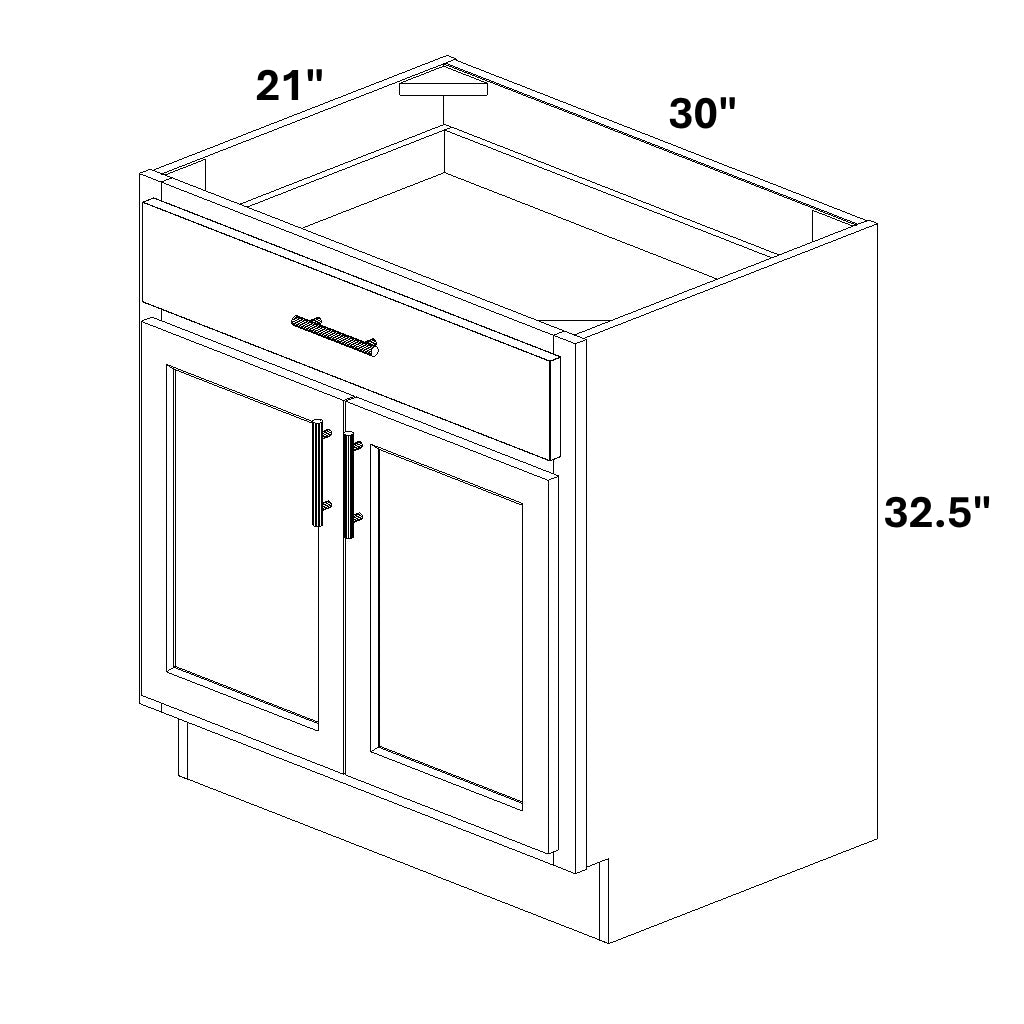 Vanity Base - 32.5 Tall (2 Doors / 1 Drawer Front)