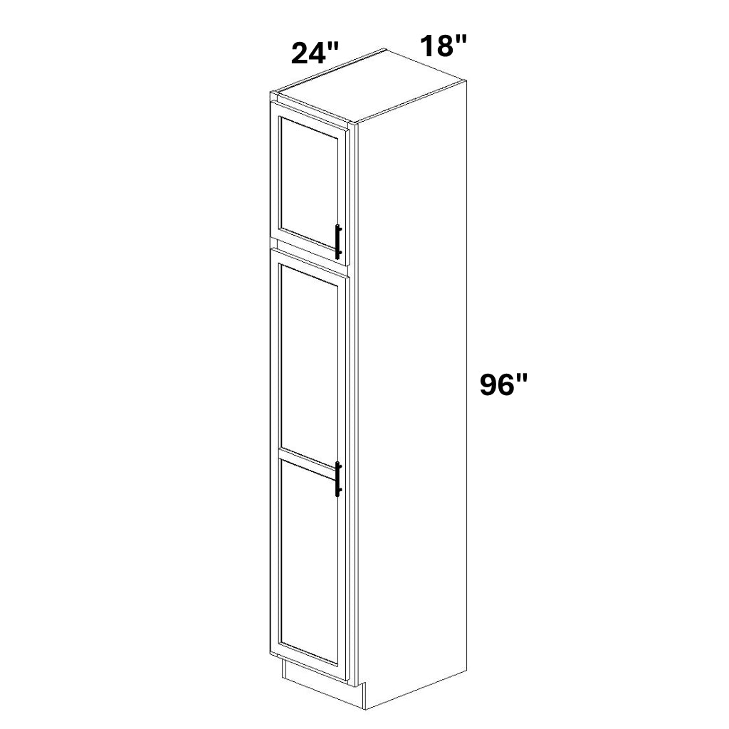 Pantry Cabinet Single Door Top and Bottom - 72 Configuration