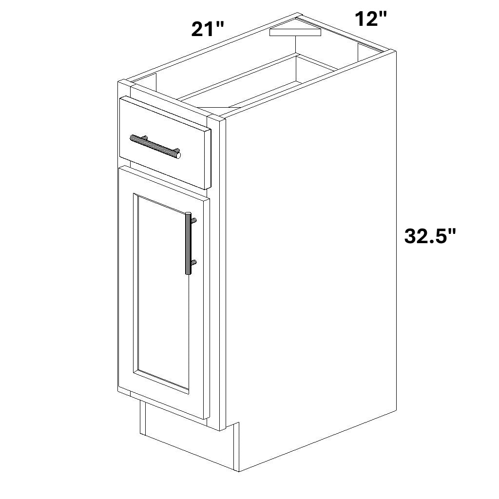 Vanity Base - 32.5 Tall (Single Door Single Drawer)