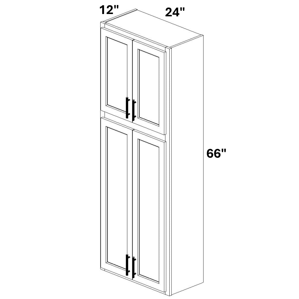 2 Butt Door 24 over 42 Stacked Wall Cabinet