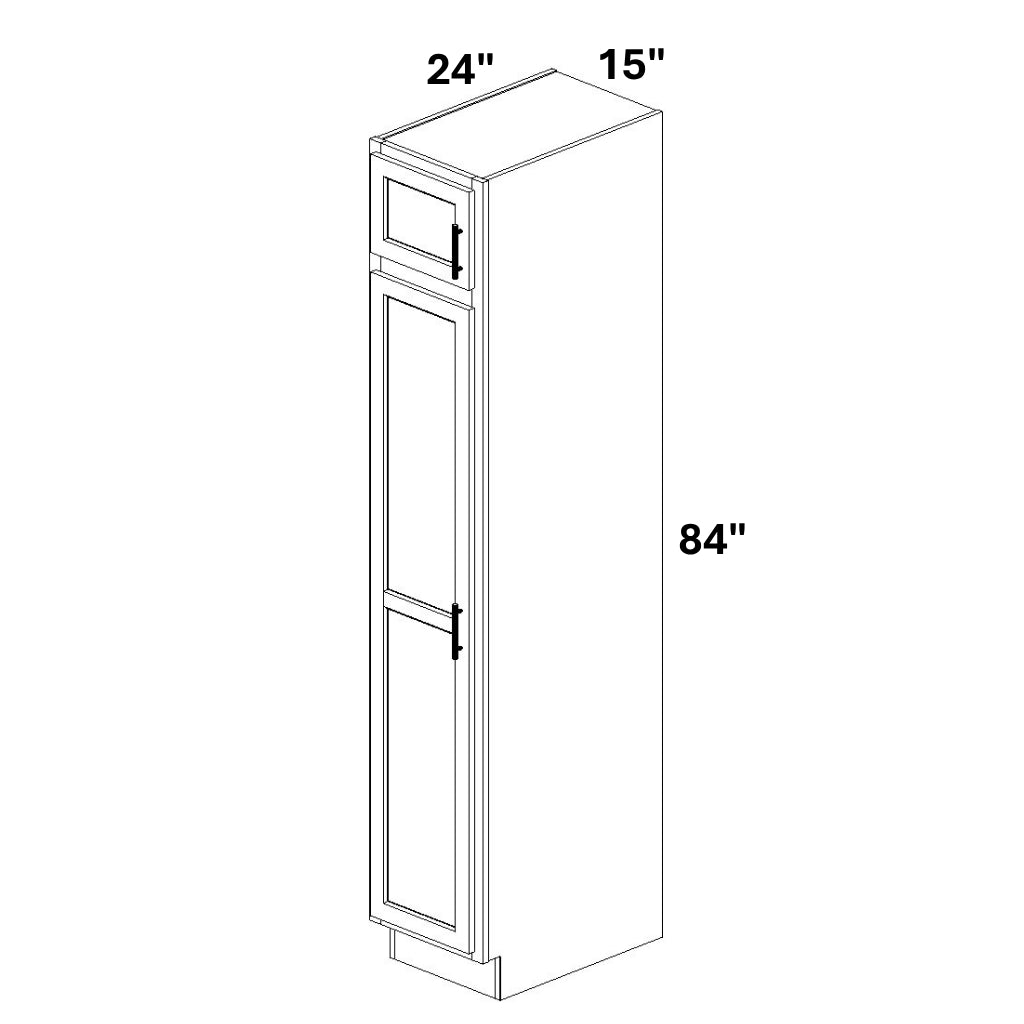 Pantry Cabinet Single Door Top and Bottom - 72 Configuration