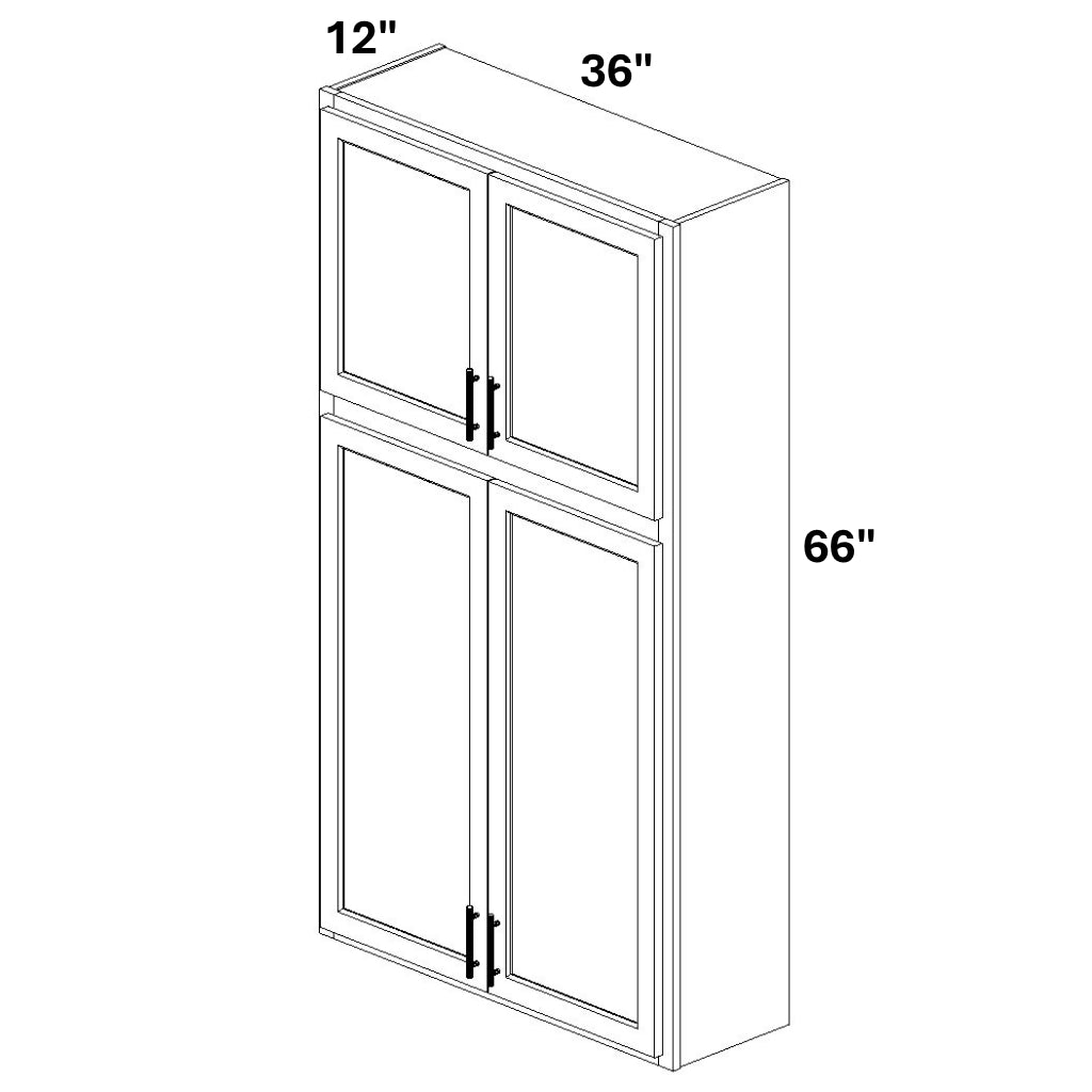 2 Door 24 over 42 Stacked Wall Cabinet