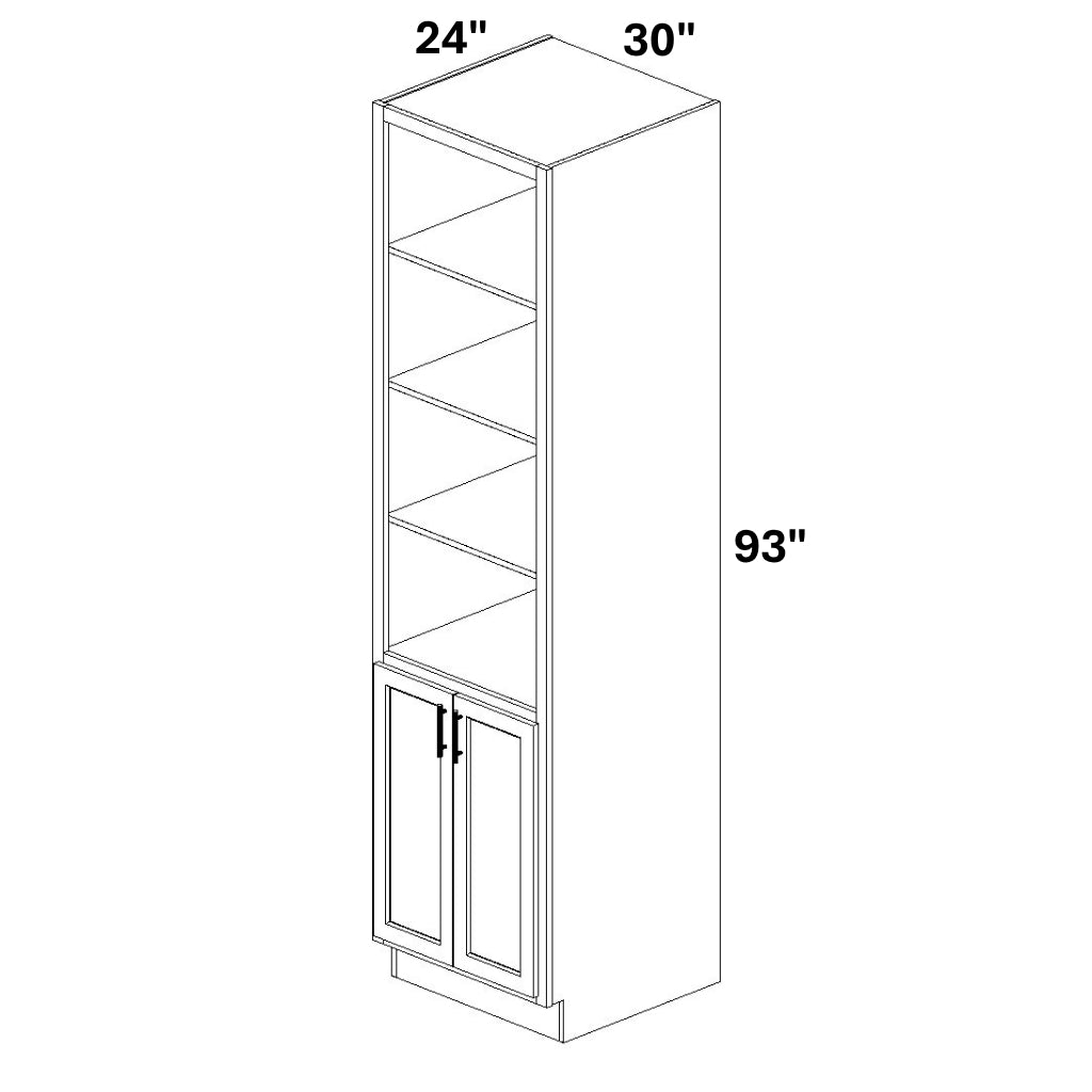 Book Case Cabinet with 2 Full Height doors at bottom