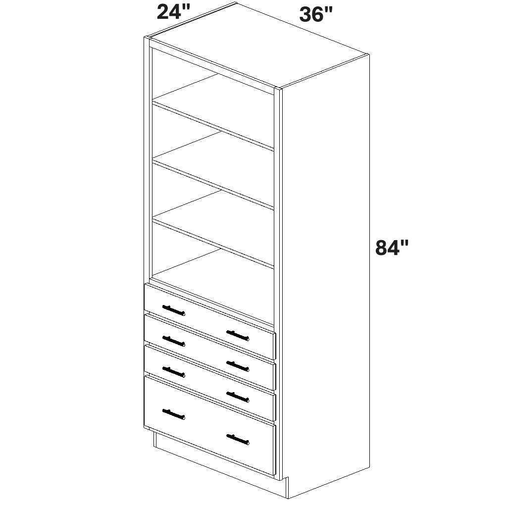 Closet Cabinet with 4 drawers at bottom