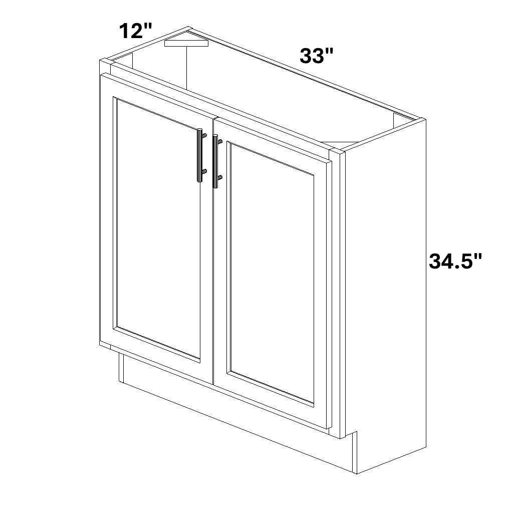 Base 2 Full Height Butt Doors 12 Deep