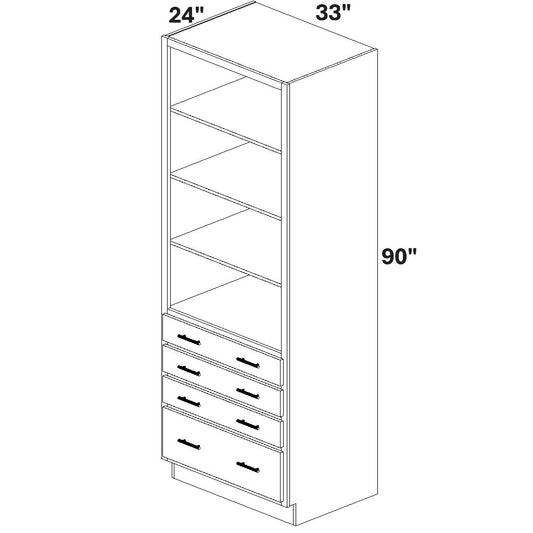 Closet Cabinet with 4 drawers at bottom