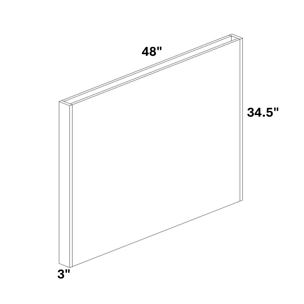 Island End Panel - 3" Wide x 48" Deep x 34.5" Tall