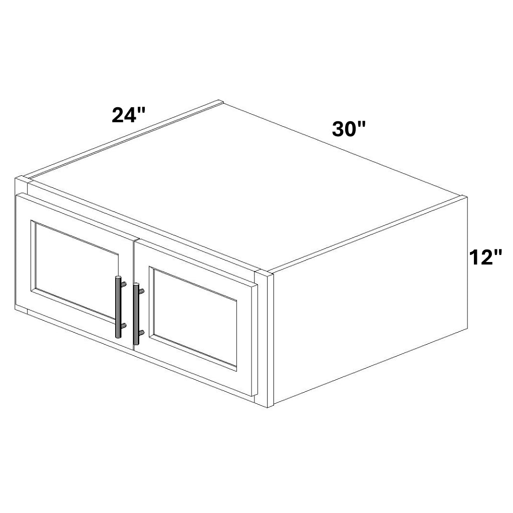 2 Butt Door Wall Bridge Cabinet 24" Deep