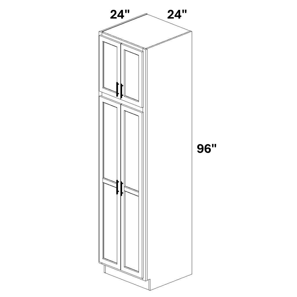 Pantry Cabinet Double Doors Top and Bottom - 72 Configuration